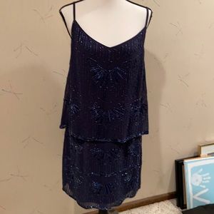 Laundry by Shelli Segal cocktail dress light beading beautiful condition